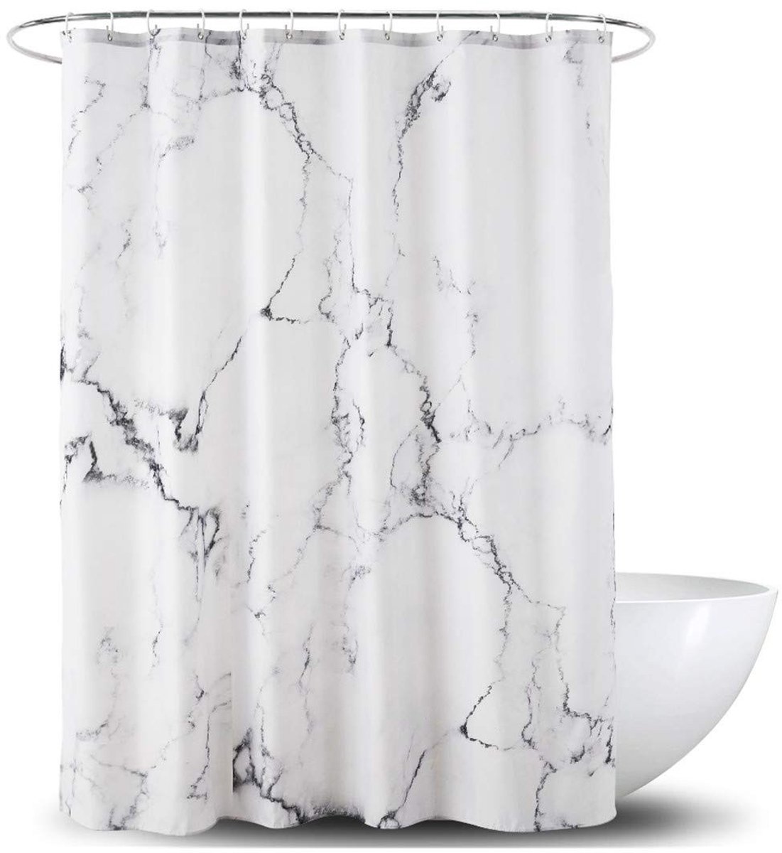 Dailygoods- Douchegordijn Waterdicht - Douchegordijn 120x180 - Douchegordijn Wasbaar - Douchegordijn Anti Schimmel - Douchegordijn Stang Zonder Boren - 100% Polyester - Badkamergordijn