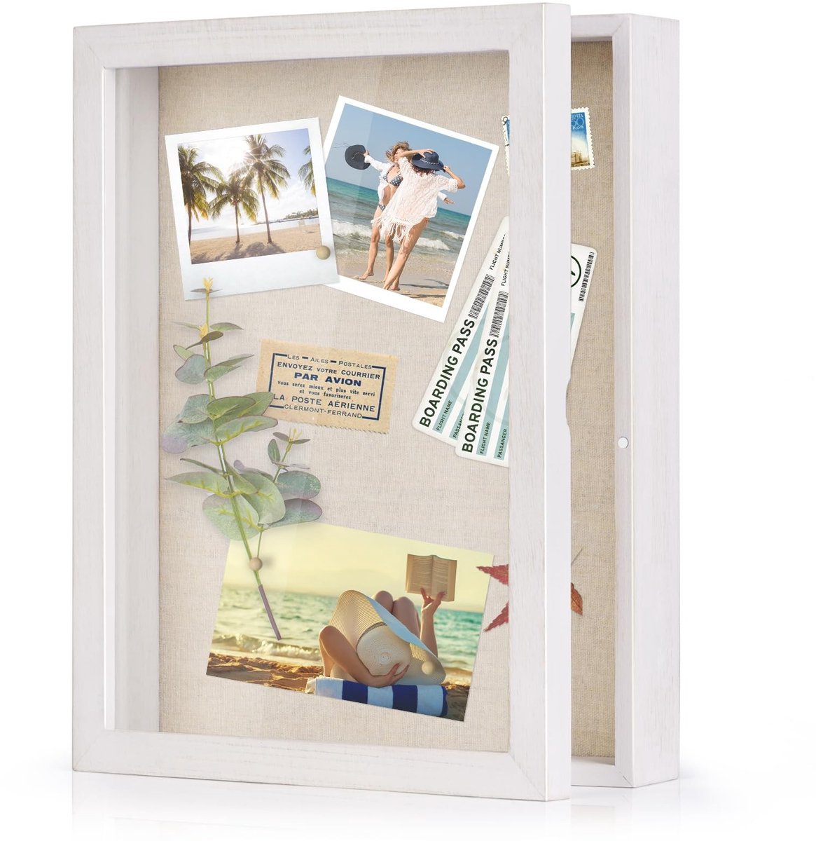 Dailygoods- Fotolijst 28x35 cm - Houten Schaduwdooslijst - Retro Stijl - Magnetische Deur - Wandmontage - Hoogwaardige Steun - Schaduwdoos