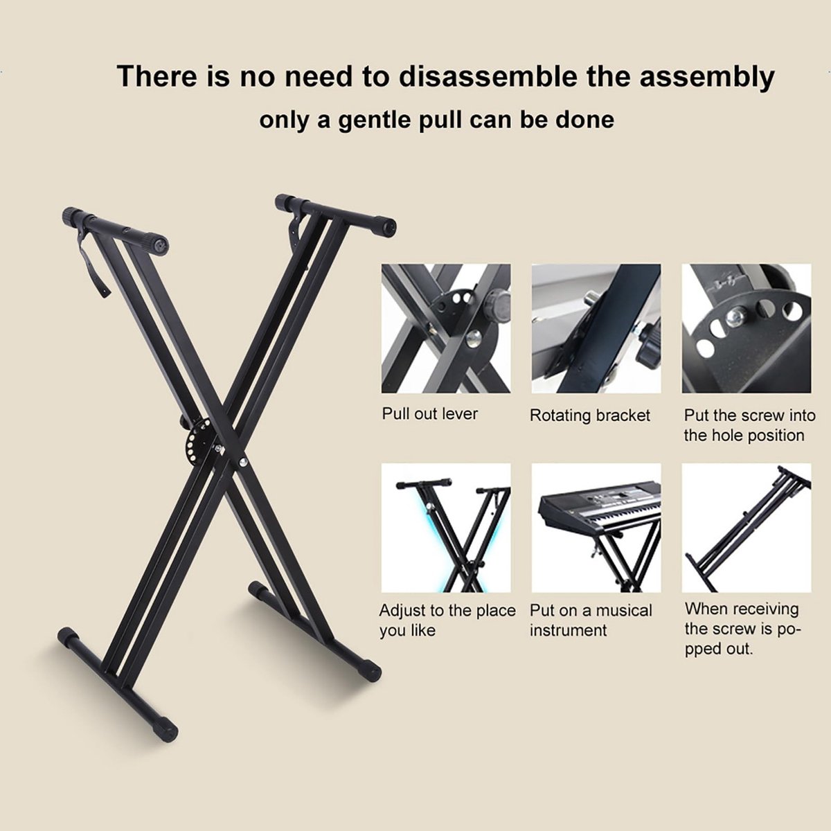 Dailygoods- Keyboardstandaard Verstelbaar - Toetsenbord Houder - Inklapbaar - Antislip - Draagbaar - Duurzaam Materiaal - Toetsenbordhouder