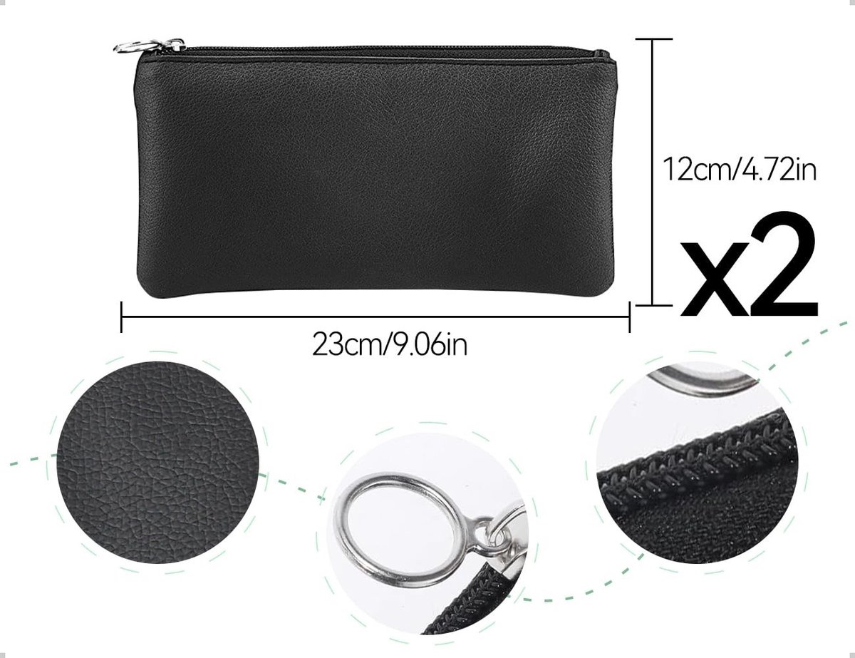 Solidchoice- Make-uptas Set van 2 - Leer - Waterdicht - Geschikt voor Dames - Handtas/Rugzak - Elegant Ontwerp - Portemonnee