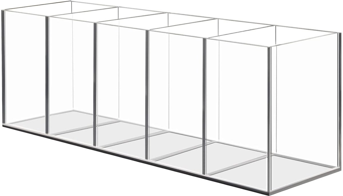 Dailygoods- Pennenbak - Acryl - 5 Compartimenten - Bureau Organizer - Transparant - Desktop Kantoorbenodigdheden - Minimalistisch Design