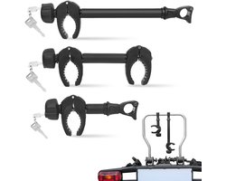Zilveren Framehouder Set Fietsendrager (3 Stuks) – Afsluitbaar – 25/32/45 cm – Voor 1e, 2e en 3e Fiets – Universele Fietsklem Caravan & Camper