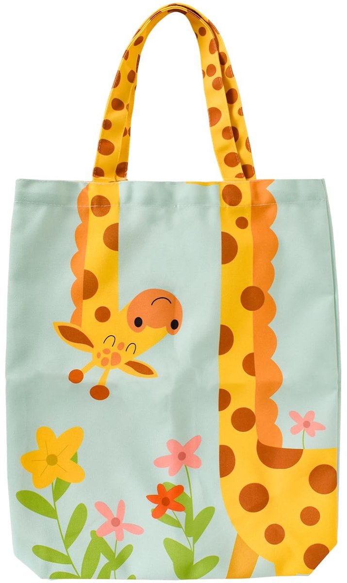 Dailygoods- Shopper Giraffe - Opvouwbare Tas - Canvas Tas - Grote Capaciteit - 50 x 40 x 8 cm - Duurzaam en Kleurvol - Tote Bag