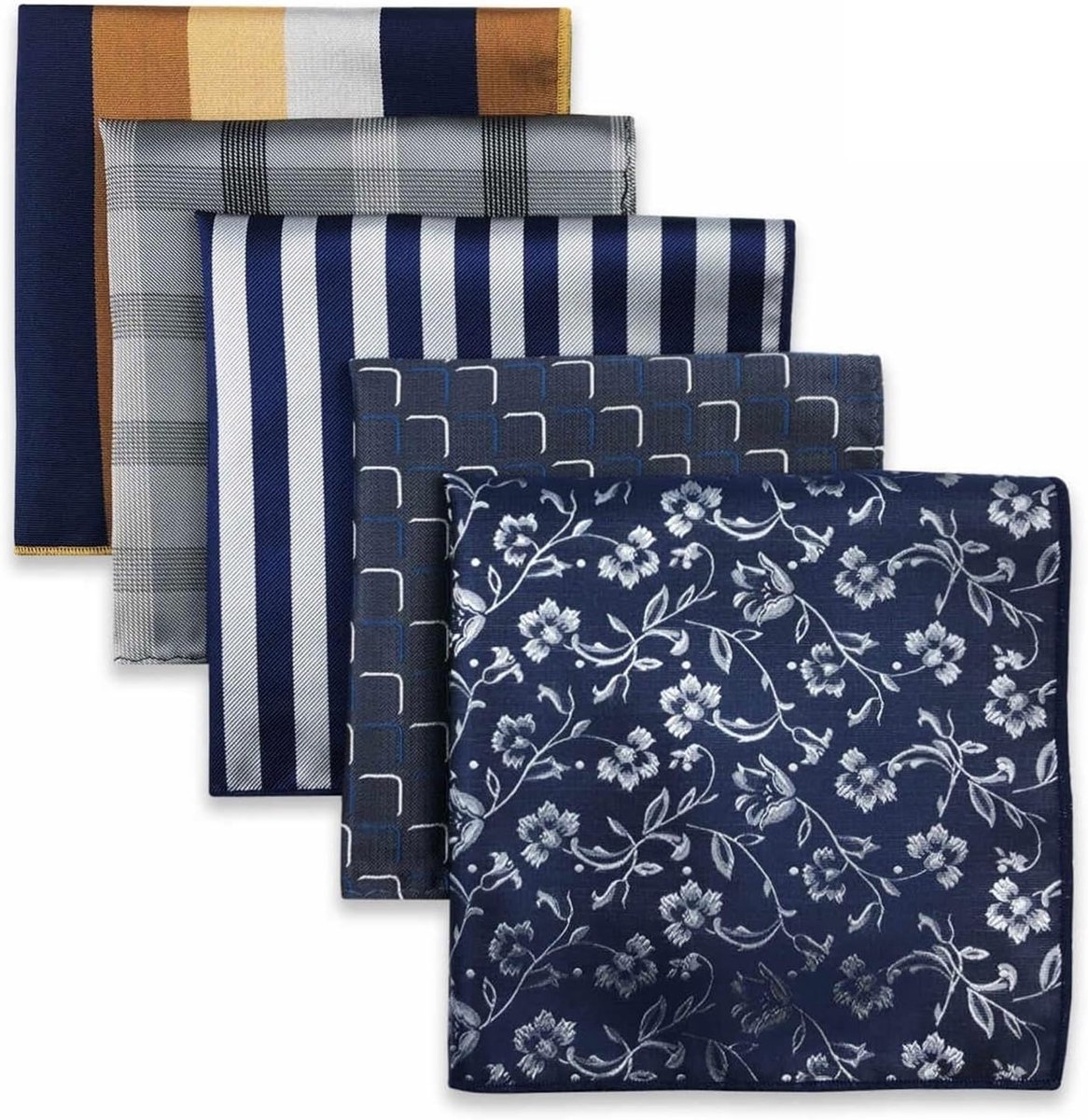 Zakdoeken Stoffen - Herbruikbare Doekjes - Dagelijks Gebruik - Klassiek Design - 5 Stuks - Kleurrijk