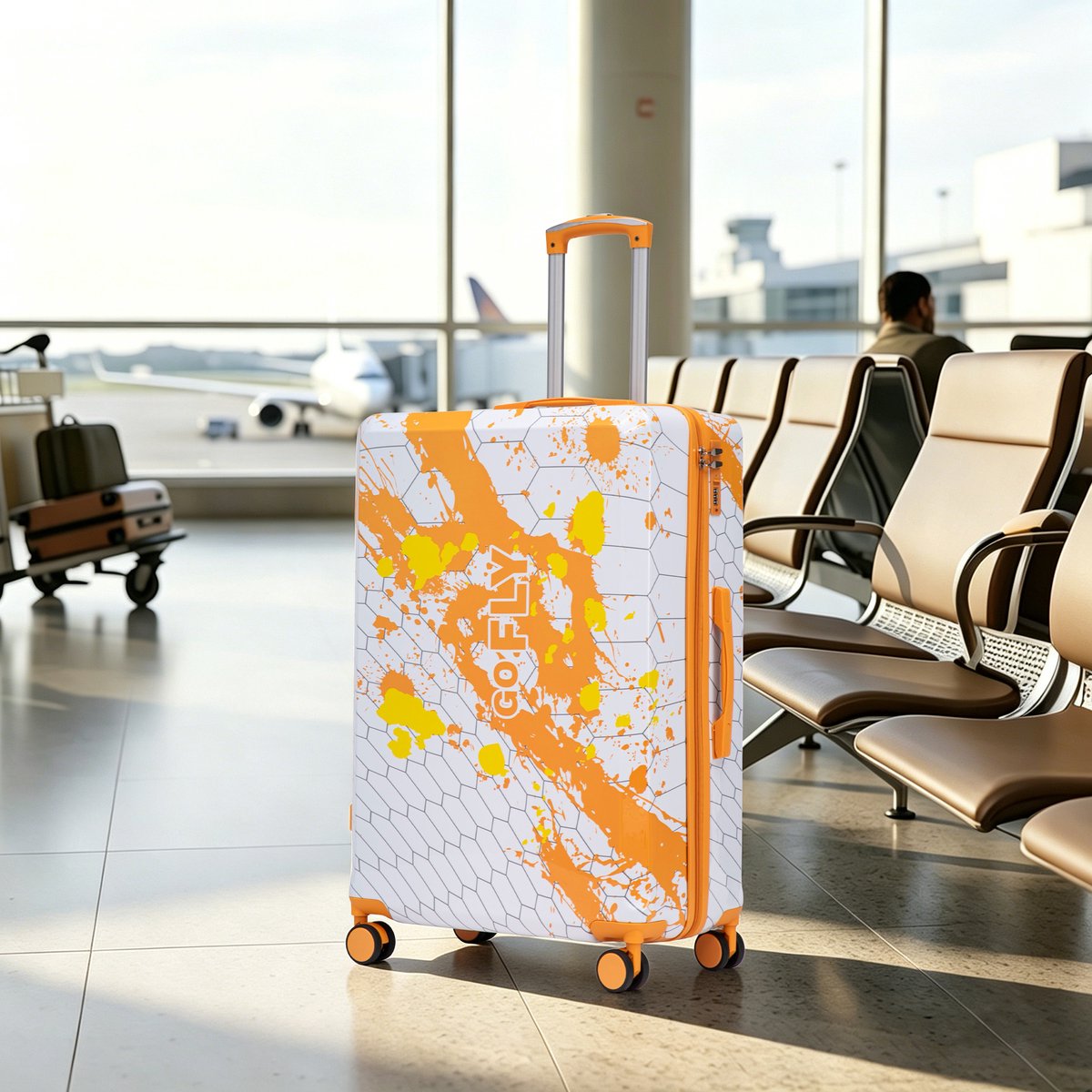 Grote Reiskoffer - Handbagage Koffer - Reiskoffer - Trolley - Koffers - 76x50x29 cm - Spinner wielen - Cijferslot - Lichtgewicht - Oranje