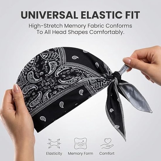 Hoofdband - Koelbandana - Fietsbandana - Set van 5 - UV-bescherming - Ademend en vochtafvoerend - Sport Bandana - Unisex - Vierkante bandana's - Zomer Fiets Bandana (helmvoering/camouflage) - Ideaal voor cosplay, sport en buitenactiviteiten — afbeelding 5