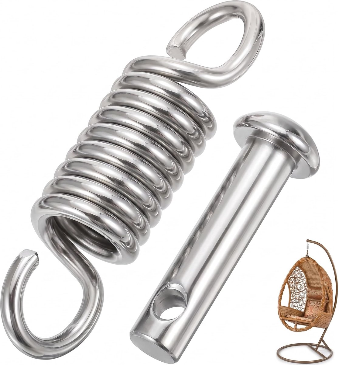 Dailygoods- Veerschommelhaak Robuuste Ophangset - Schommelstoel - Hangmat - Zware Haak - Schokabsorberend - Veilig en Stabiel - Schommelhaak