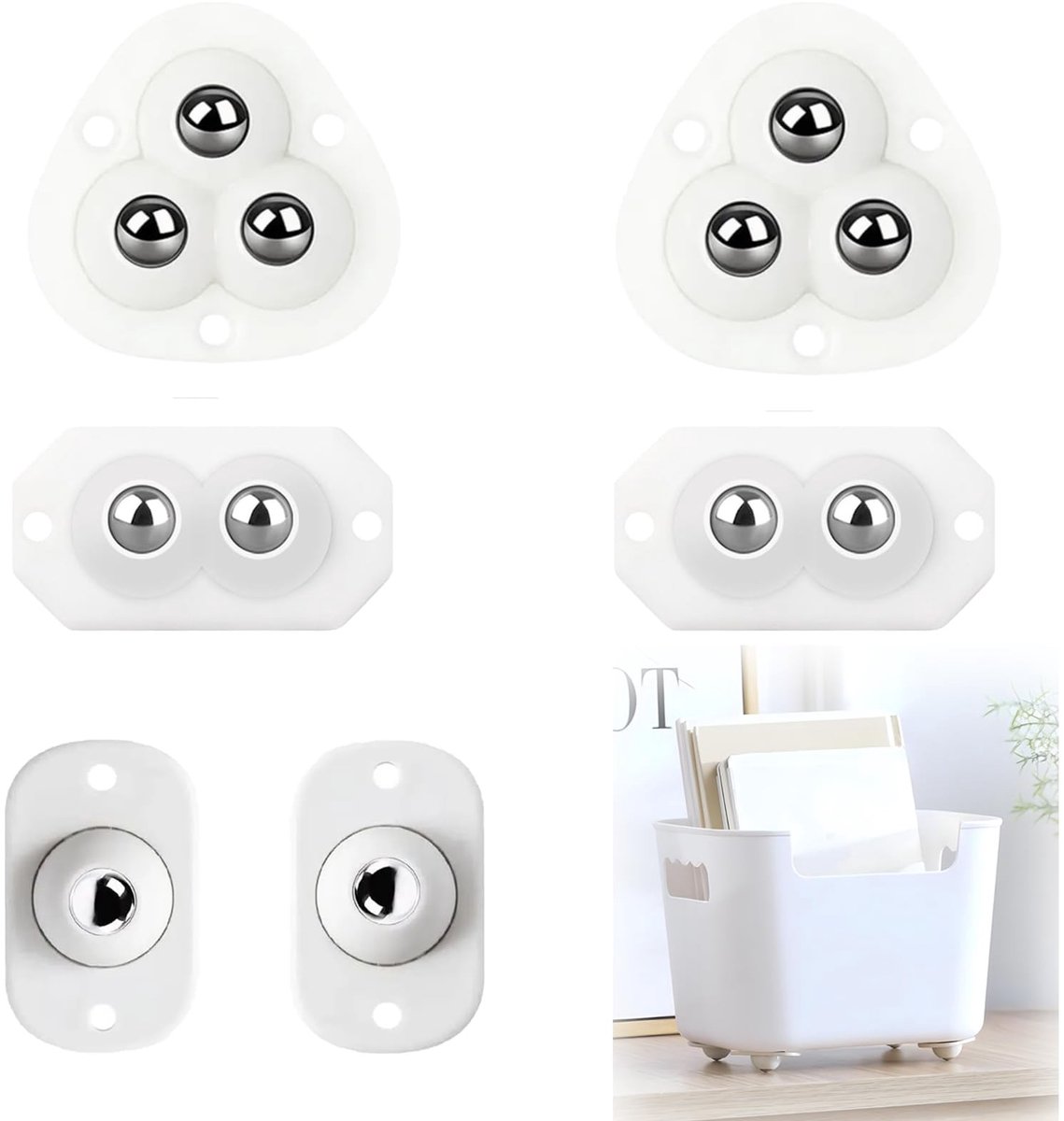 Dailygoods- Meubelwielen 360° Soepel draaien - Meubelroller - Meubelwieltjes - Zelfklevend rolwiel - Mini-meubelwielen - Inhoud 6 stuks - Meubelrollen