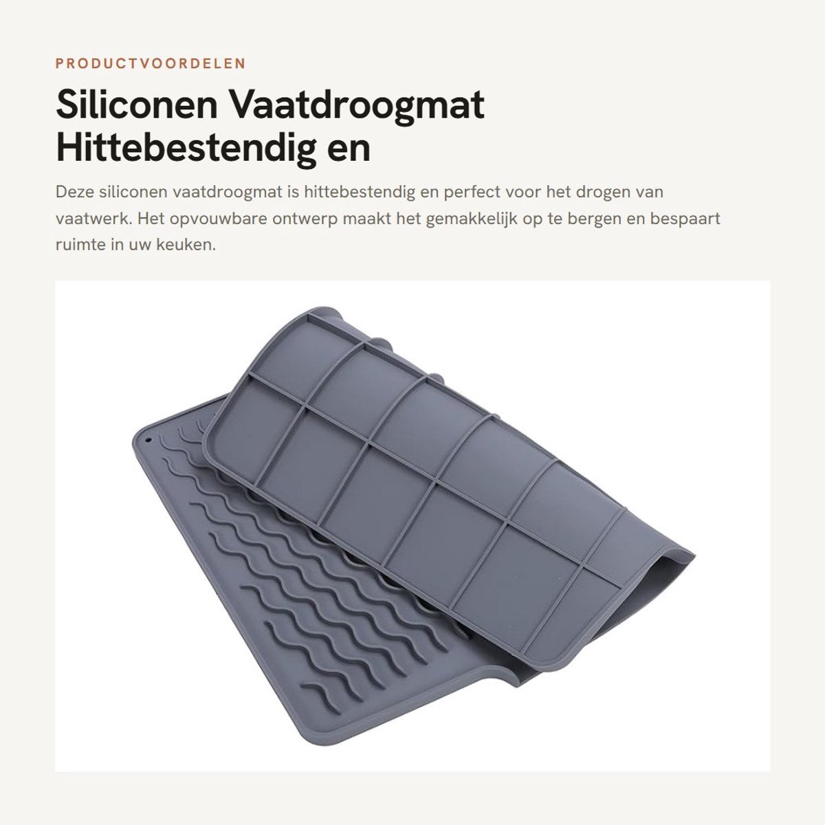 Dailygoods- Schoteldroogmat Hittebestendig - Siliconen Vaatdroogmat - Opvouwbaar - Antislip - Multifunctioneel - 39,6 x 32,7 cm