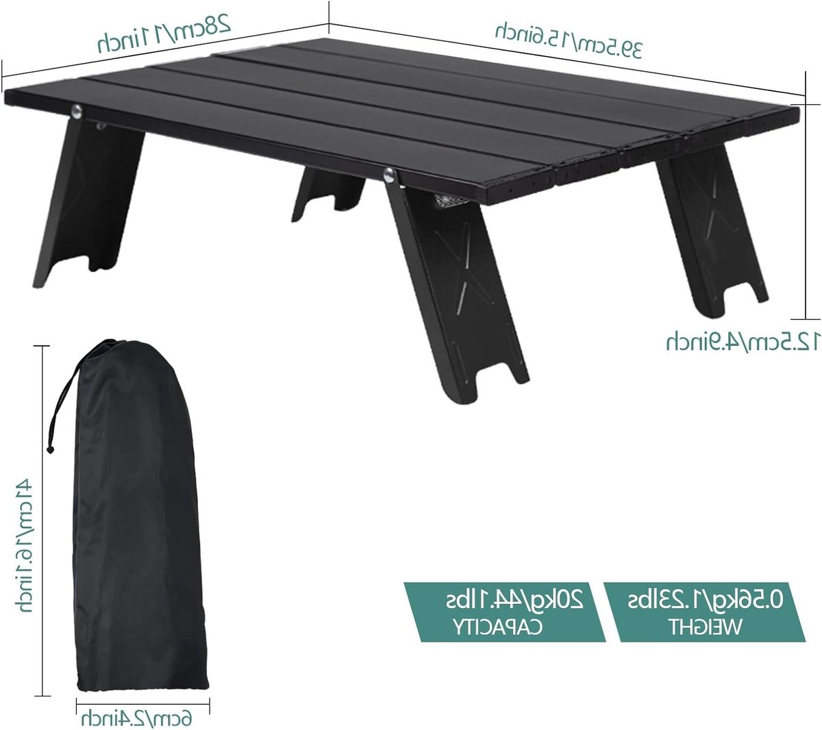 Vouwbare Mini Campingtafel van Lichtgewicht Aluminium voor Picknick, BBQ en Reizen - Compact en Draagbaar voor Buitenactiviteiten
