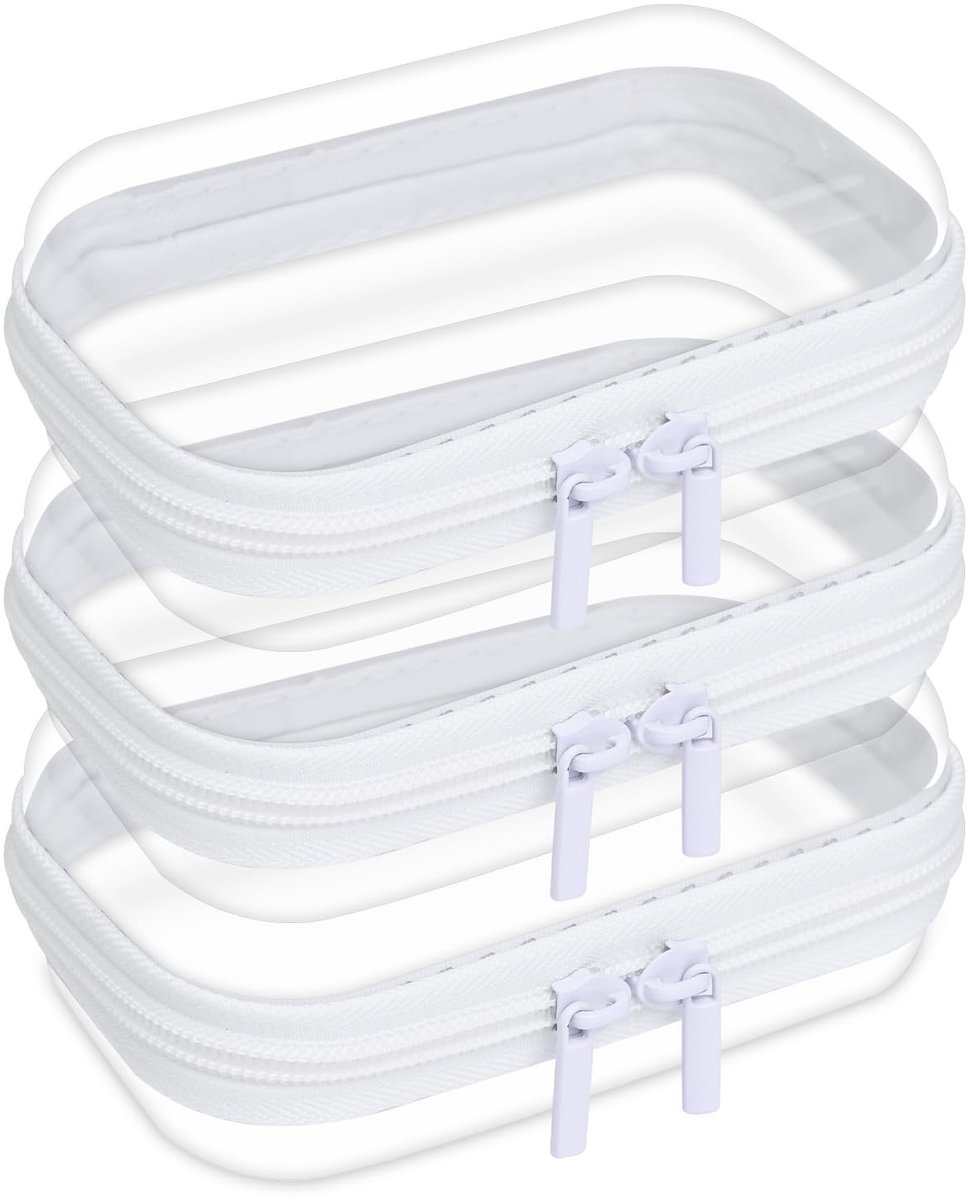 Dailygoods- Toilettas Stijve Transparante Reisorganizer - Waterdicht - Ritssluiting - Opbergtas - Cosmetica - Bouwstenen - 13 x 8,5 x 5,3 cm - Opbergzak