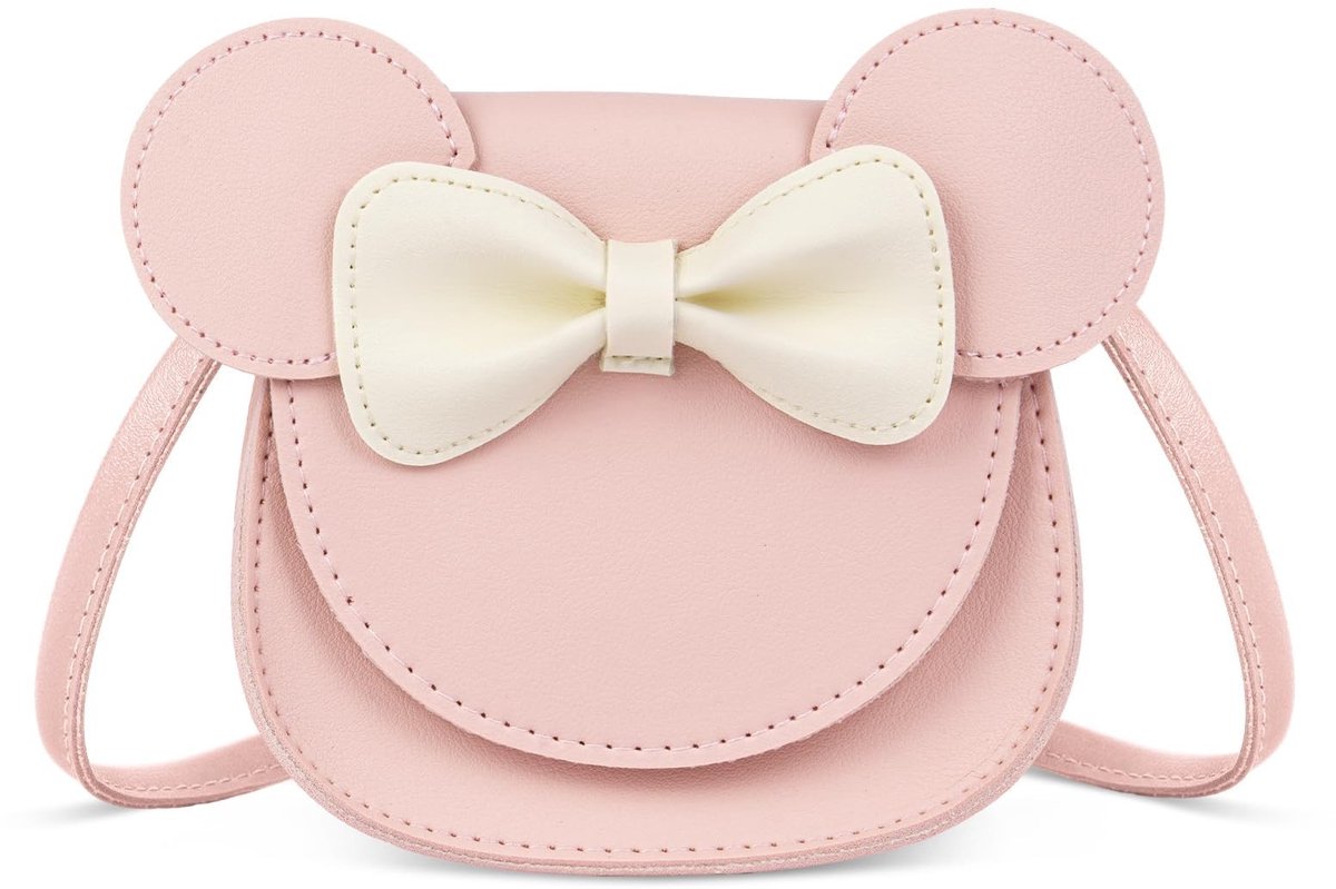 Dailygoods - Little Mouse Ear Bow Crossbody Purse - Schoudertas voor Meisjes - Leuk en Functioneel - Roze - Handige Handtas - Perfect voor Kinderen en...