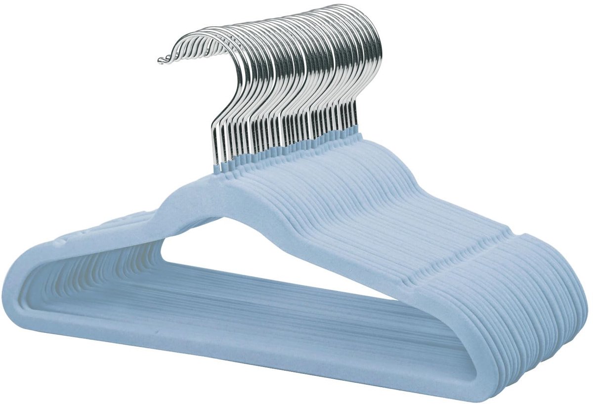 Dailygoods- Kinderkleerhangers 35cm - Ultra-dunne Fluwelen Hangers - Antislip Vilthangers - 360° Draaibare Haak - Stevig & Duurzaam - 32 Stuks - Kinderhangers