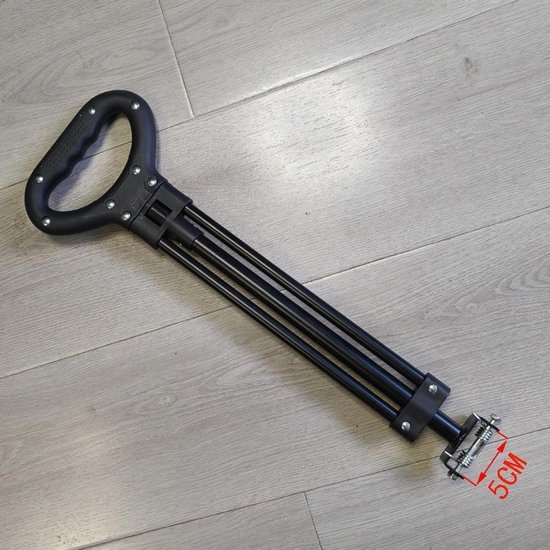 Trekstang Boodschappenkar - Telescopische Hendel - Kamperen en Winkelen - Verstelbare Lengte - 54-79 cm - Zwart — afbeelding 2