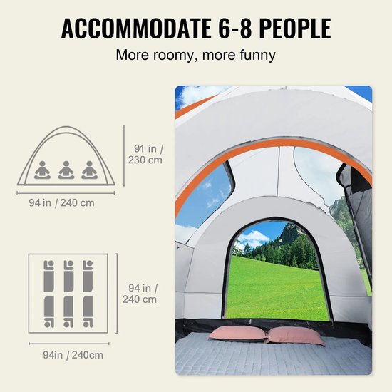 Roossentials kampeertent - Achterklep tent - Tent - SUV-tentbevestiging - Voor kamperen - Met regenlaag en draagtas - Dubbellaags — afbeelding 3