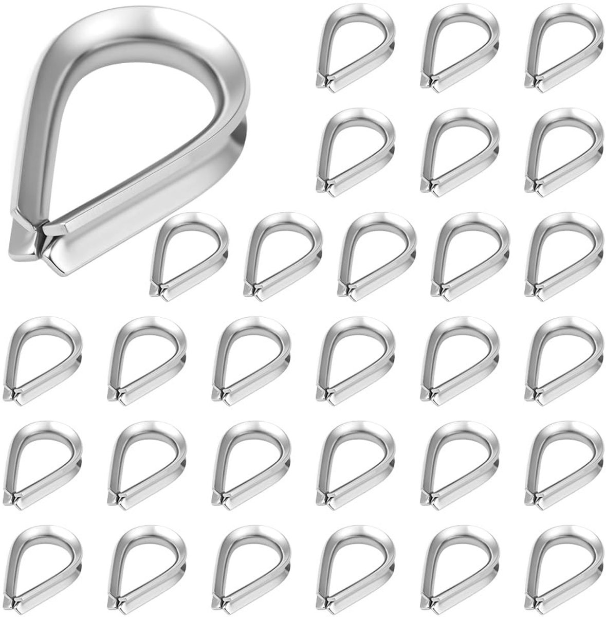 Dailygoods - 30 Stuks Roestvrijstalen Draadkabelkousen, 4 mm