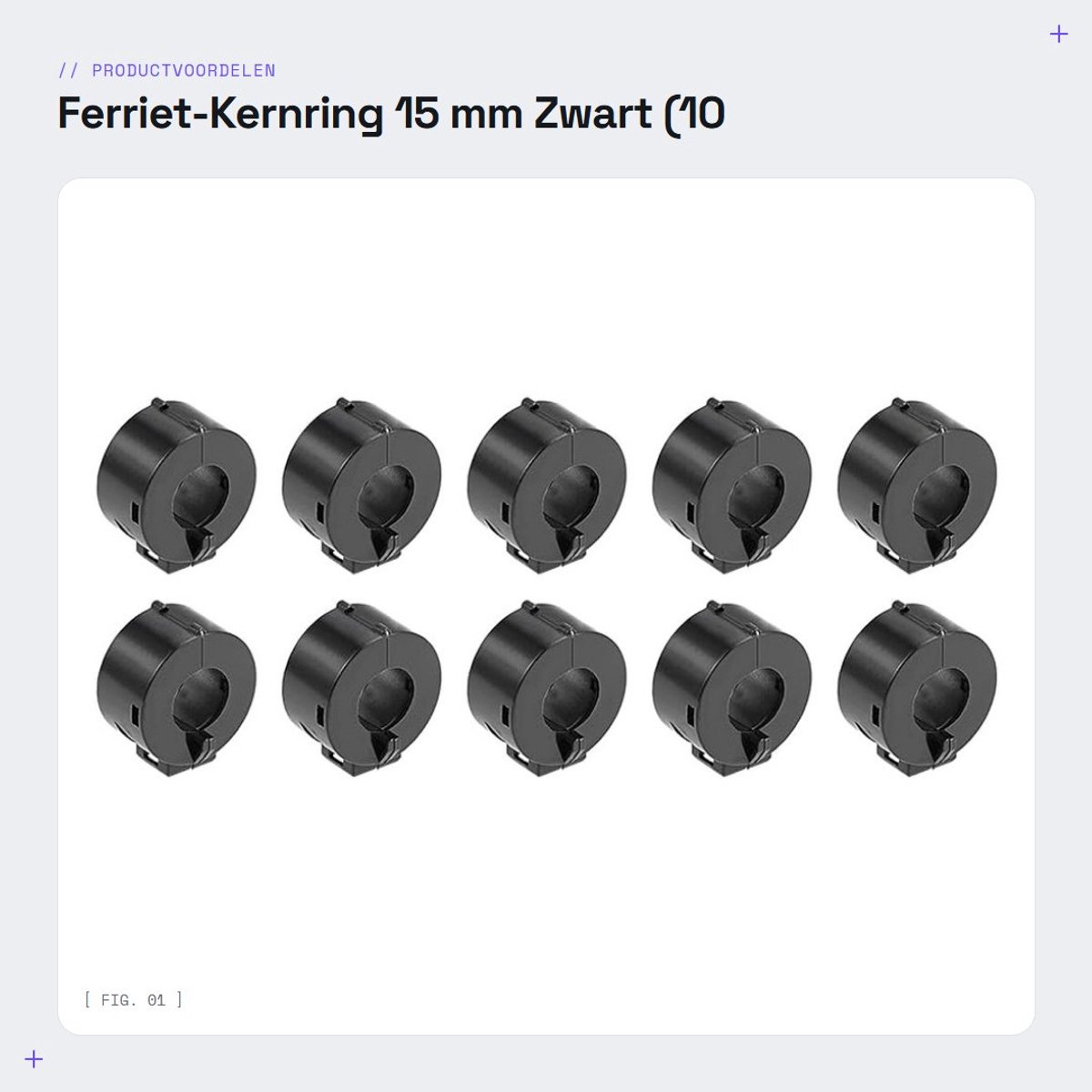 Dailygoods - Ferriet-Kernring 15 mm Zwart (10 Stuks)