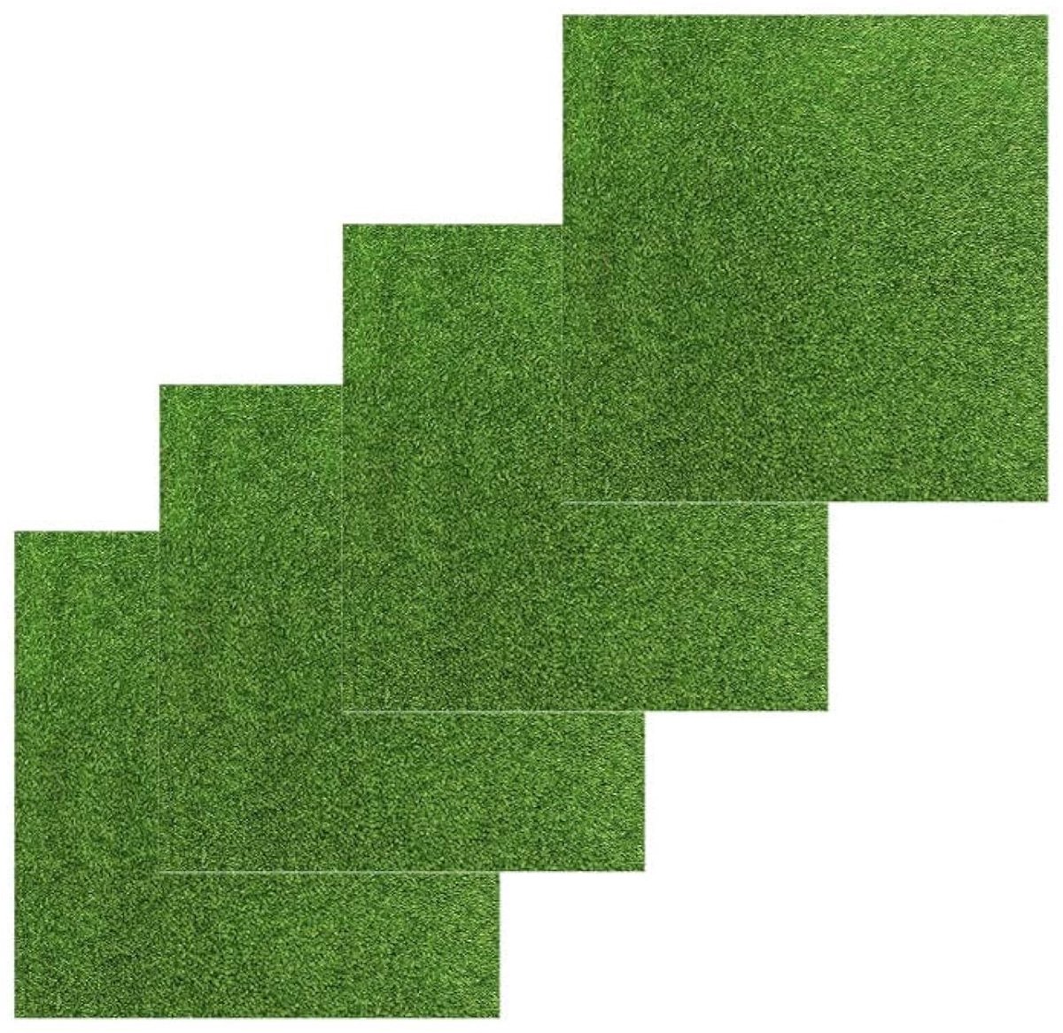 Dailygoods- Kunstgras 4 stuks 15x15 cm - Miniatuur Mos - Doe-het-zelf Decoratie - Herbruikbaar PVC - Milieuvriendelijk - Zacht en Duurzaam - Nepgras