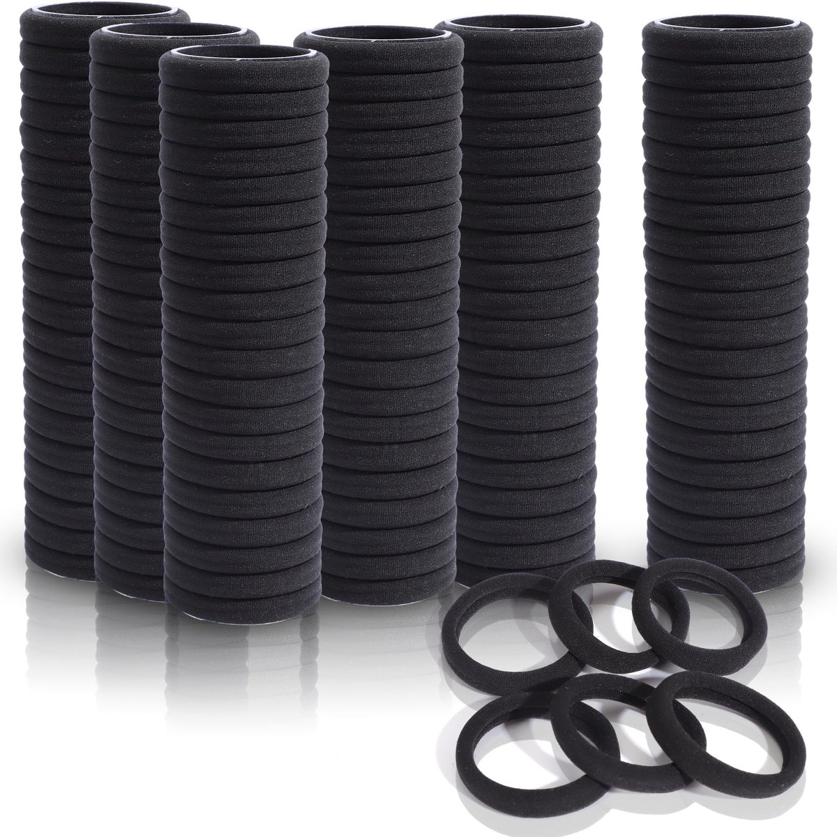 Dailygoods- Haarelastiekjes 120 Stuks - Naadloze Haarelastiekjes - Zachte Grip - Hoge Elasticiteit - Zwart - Ideaal voor Vrouwen en Meisjes - Haarband