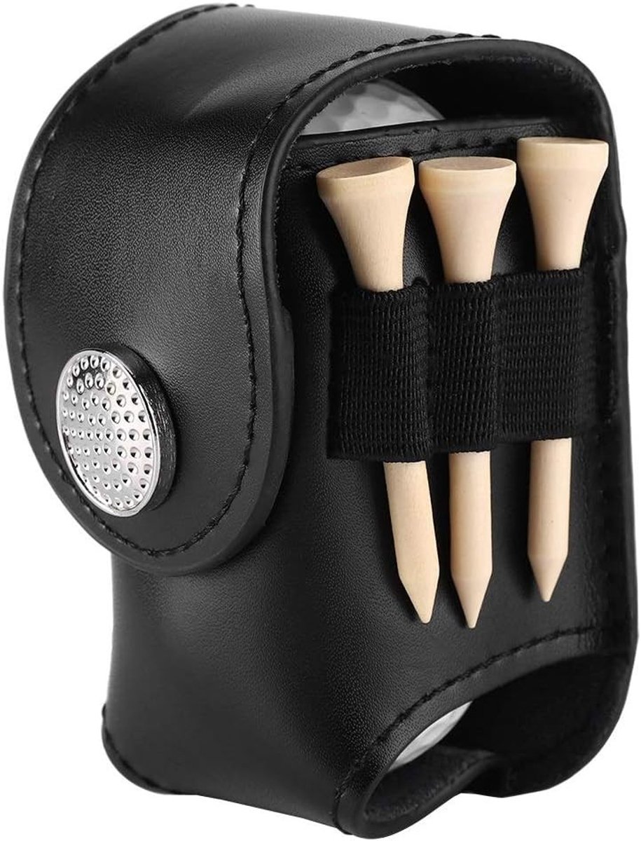 Golf Ball Tas met Clip, Handige Opbergzak voor Golfballen en Tees, Ideaal voor Golfuitrusting (Kleur: Zwart)