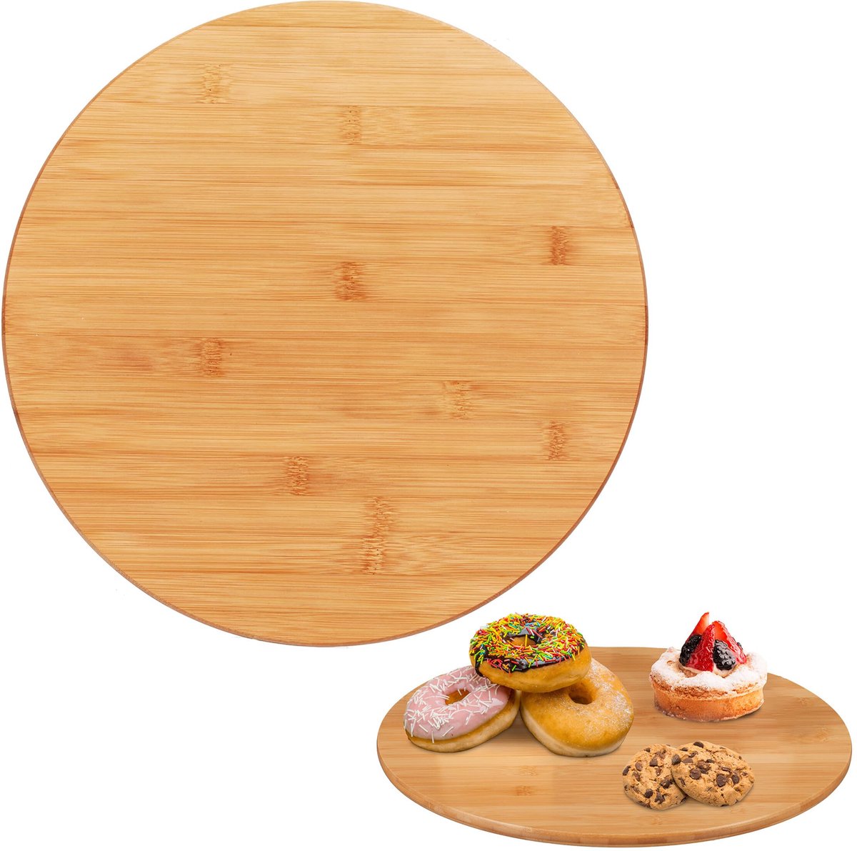 Famanu – Draaiplateau, 360° draaibaar taartplateau, Ø 40 cm, ronde borrelplank voor kruiden en snacks