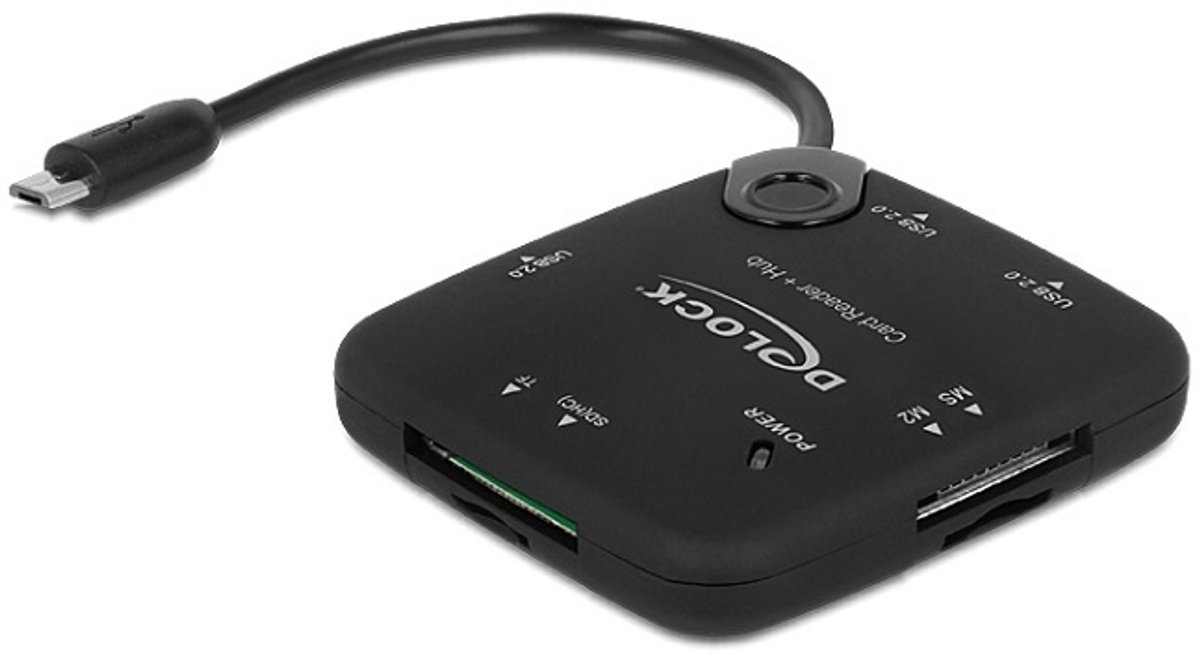 DeLOCK Micro USB OTG kaartlezer en 3-poorts USB Hub