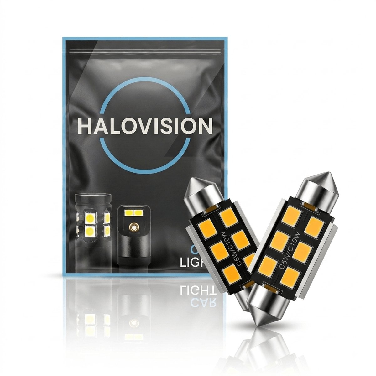 HaloVision LED C5W/C10W Festoen Buislamp 41mm 6000K Helder Wit – Canbus Plug en Play Interieurverlichting LED Set van 2 Autolampen
