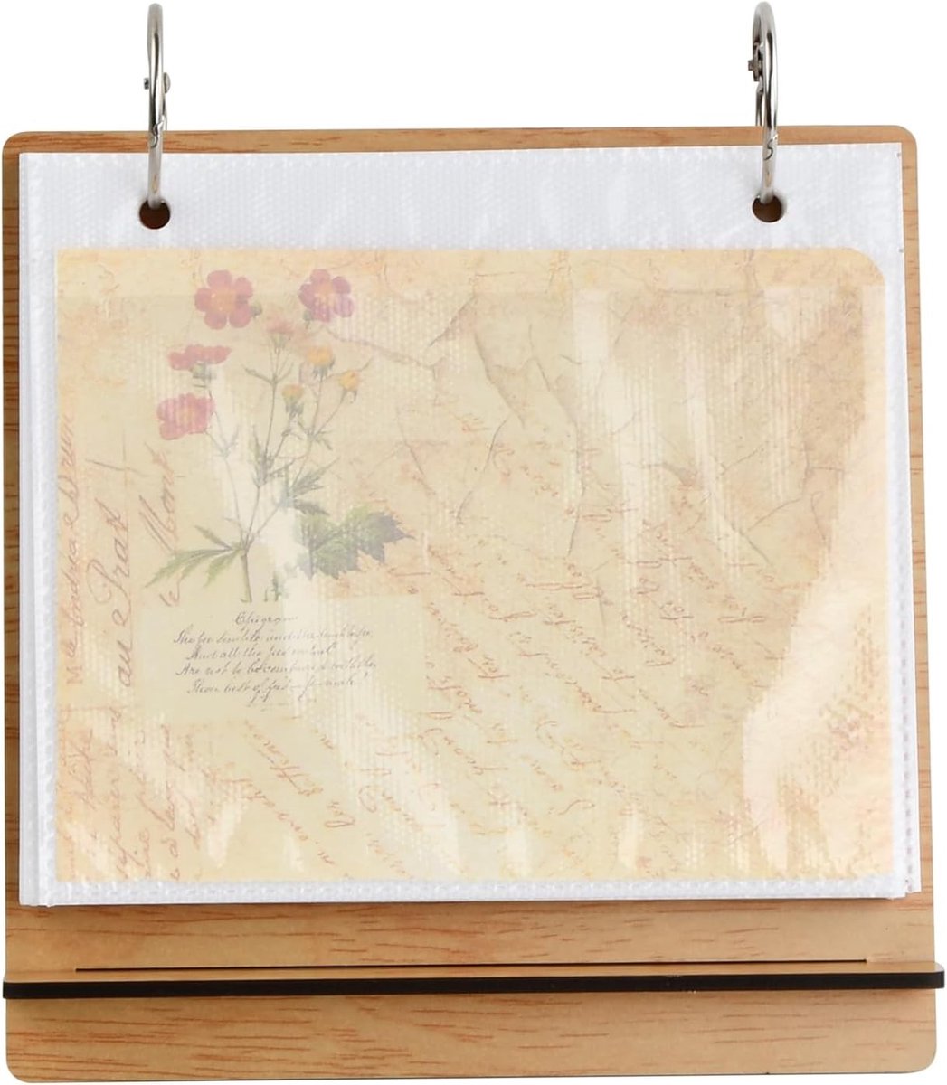 Houten Fotoalbum met Vouwframe en Tafelkalendar - Compact en Ruimtebesparend voor Herinneringen