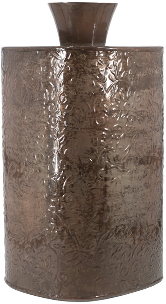 Metalen vaas driehoek pink stone