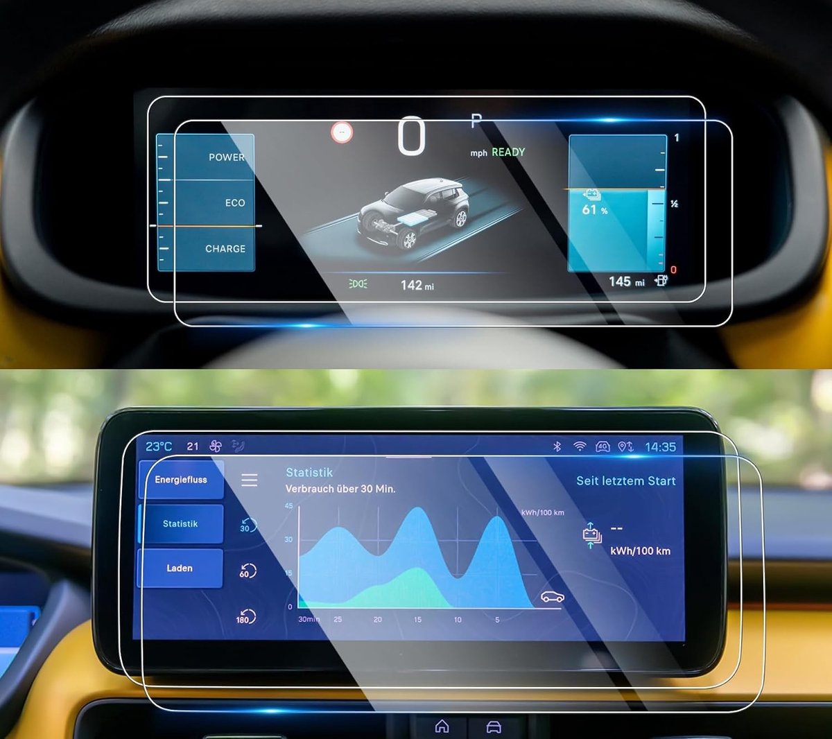 Screen Protector voor Jeep Avenger 2024 2025 - GPS en Dashboard Bescherming - PET Nano Film met Krassenbestendigheid en Vingerafdrukvermindering - 4 Stuks 4H Hardheid