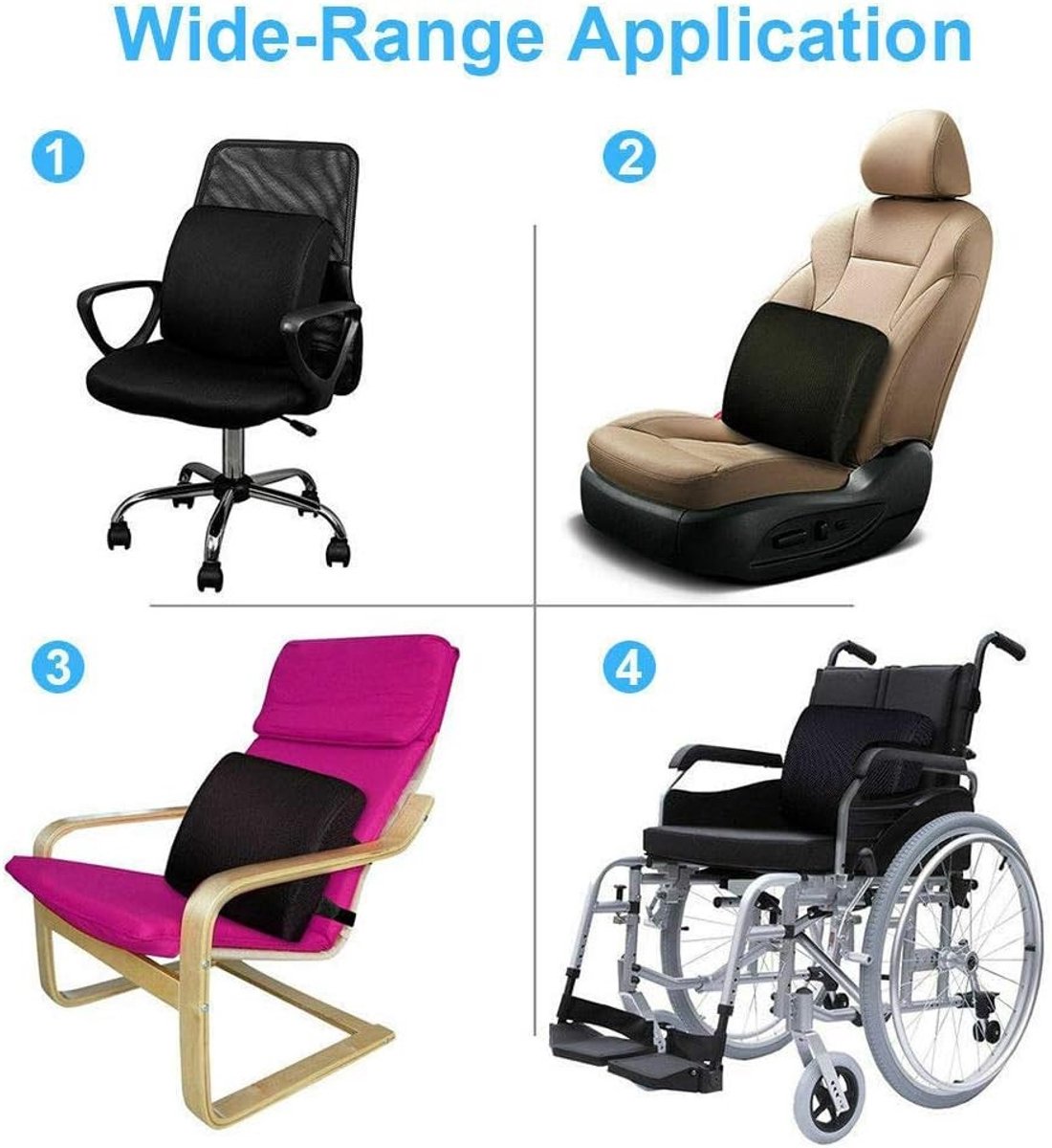 Zitbescherming voor geheugenfoam stoelen en bureaustoelen met antislip onderkant en optimale steun