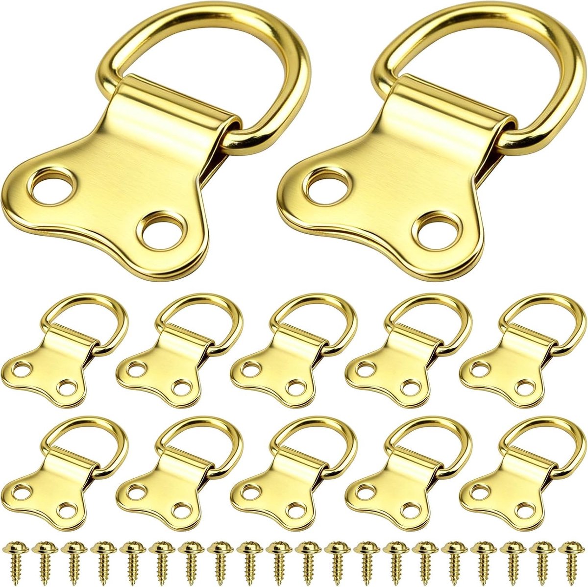 10 Stuks Foto Lijsten Hangers, Sterke D-Ringen voor Bevestiging, Geschikt voor Zware Foto's, Spiegels en Klokken met 20 Schroeven