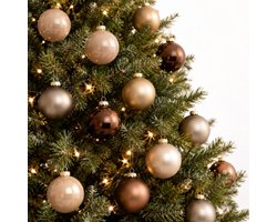 Inge Christmas Goods kerstballen - 12x st - bruin tinten - glas - 8 cm