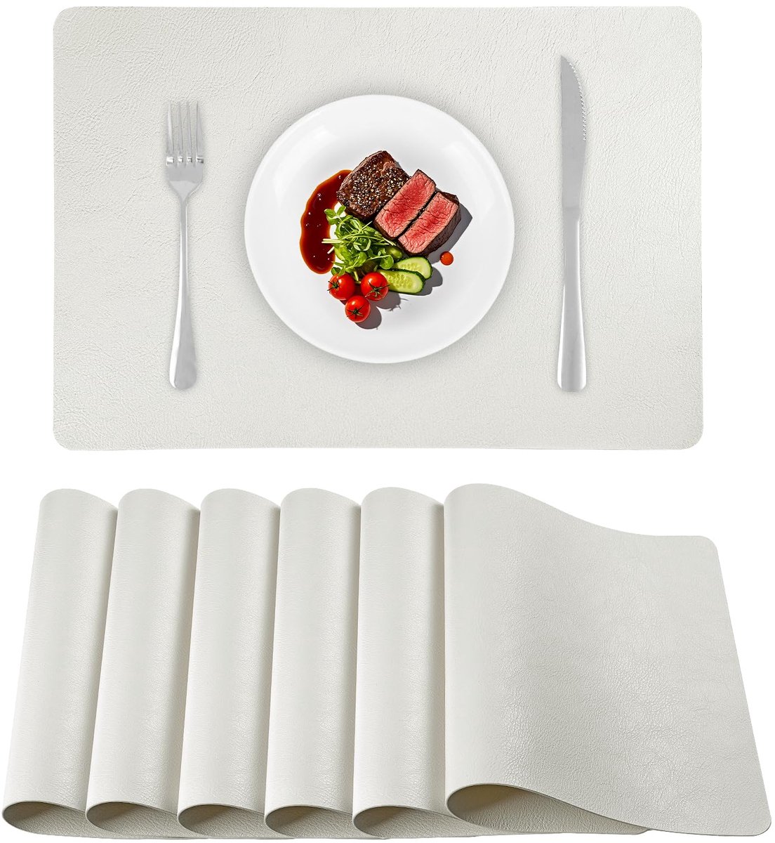 Famanu – Set van 6 wasbare placemats, hittebestendig, 43 x 30 cm, ideaal voor elke tafel