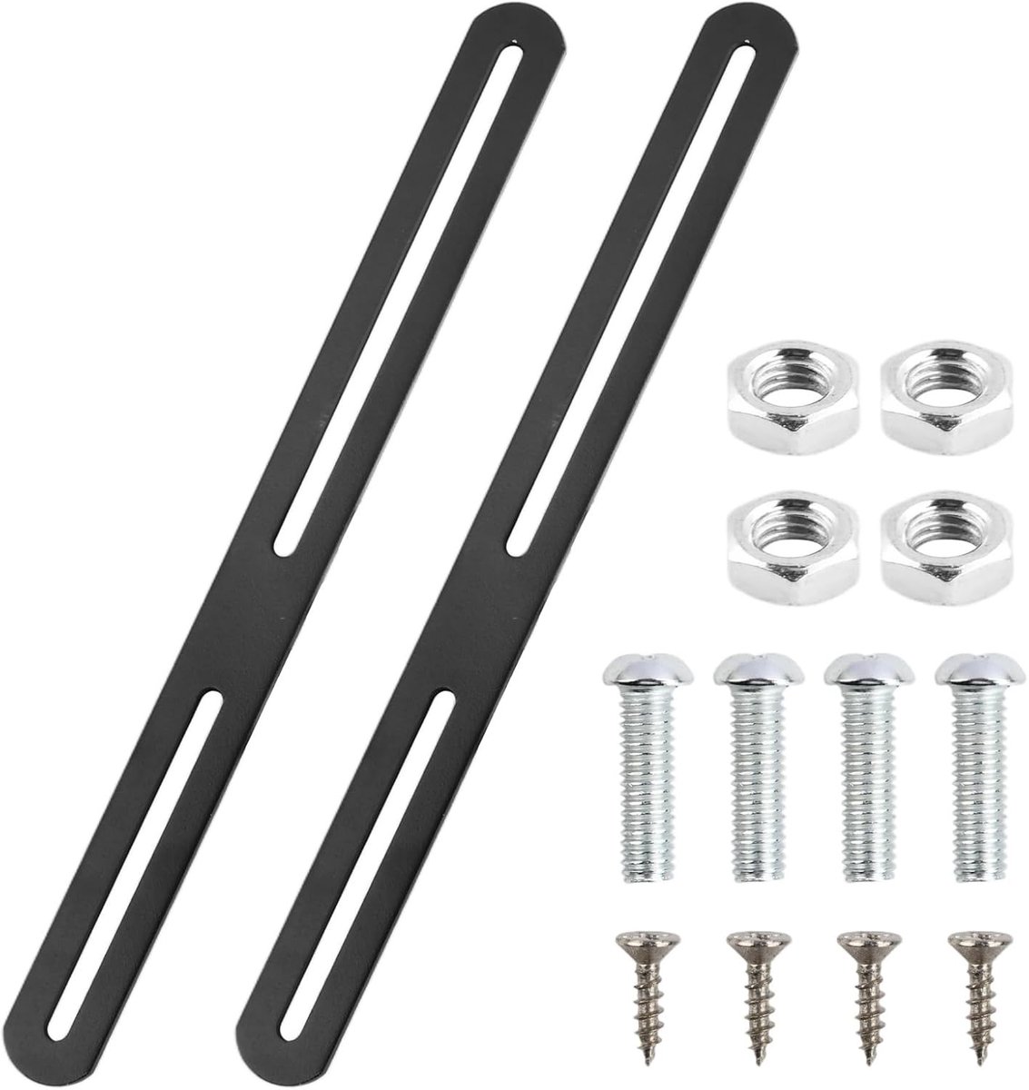 Bevestigingsset Brievenbushek - Zwart - 275 x 24 mm - Roestvrij Stalen Set met 8 Schroeven - Voor Hekken en Poorten
