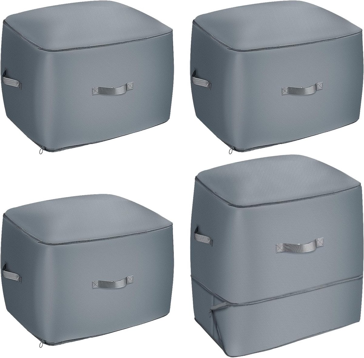 Opbergzakken - Grijs - 54 x 42 x 55 cm - Ruimtebesparende Compressie Tassen - Voor Kleding en Beddengoed