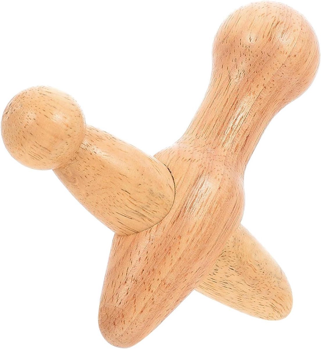 Houten Massagestick - Lichaamsroller - Pijnverlichting - Ergonomisch Ontwerp - 11 x 105 x 3 cm - Beige