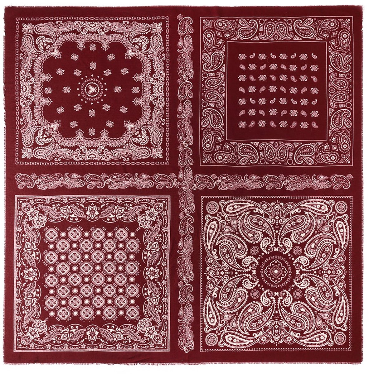 Wintersjaals met paisley-patroon, klassiek polyester, dagelijkse accessoires - Karmozijnrood