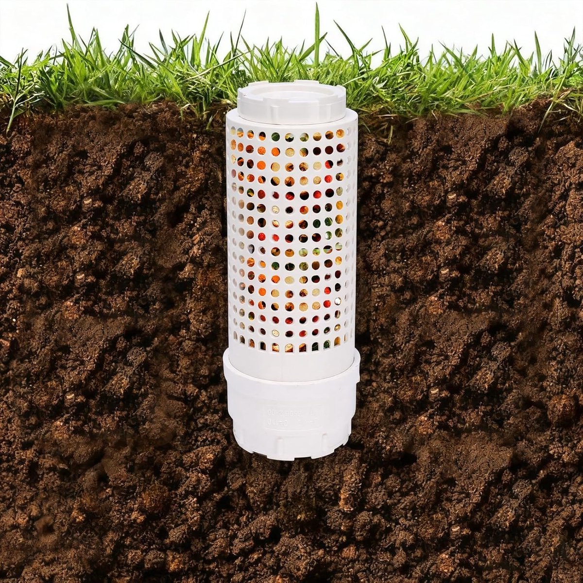 Mini Compostbak voor Buiten - Duurzame Organische Composteerder met Deksel en Ventilatiegaten - Ideaal voor Keukenafval en Tuin, Diameter 11 cm, Perfect voor Terras en Tuinieren