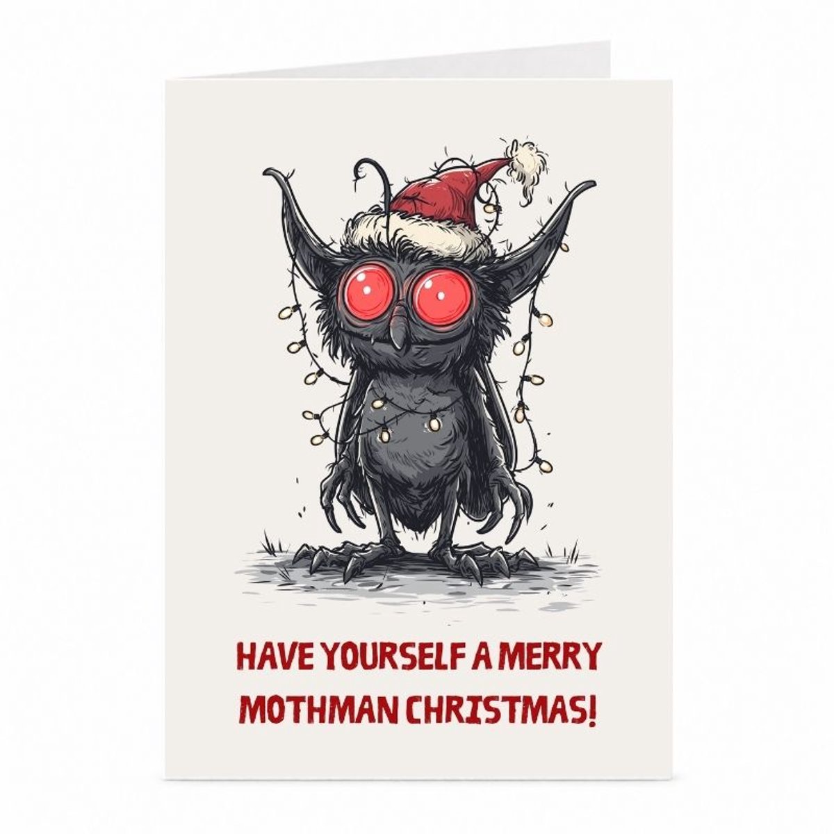 Mothman - Kerstkaart - JustTheCardGuy - A6 met envelop