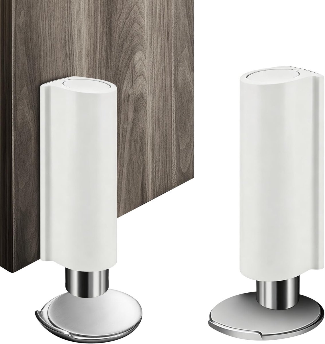Magnetische Deurstopper - Wit - 2 Stuks - Zelfklevend Roestvrijstalen Deurhouder - Voor Binnenshuis Gebruik
