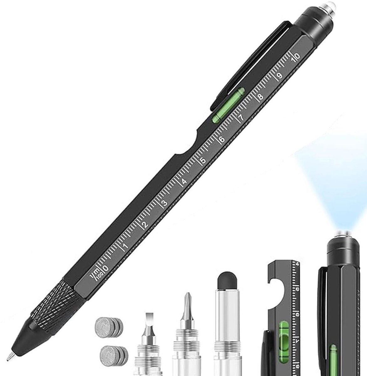 Multi Pen® 9 in 1 - Multifunctional Pen Durable Aluminium - Bottle Opener, Phone Holder, Spirit Level, Screwdriver - ShopVlot