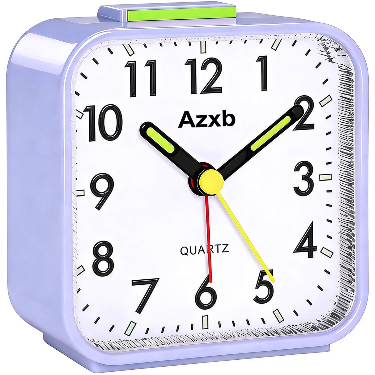 Azxb Analoge wekker, stil, geen tikken, batterij-aangedreven reiswekker met nachtlampje, sluimeren, luid alarm - ShopVlot