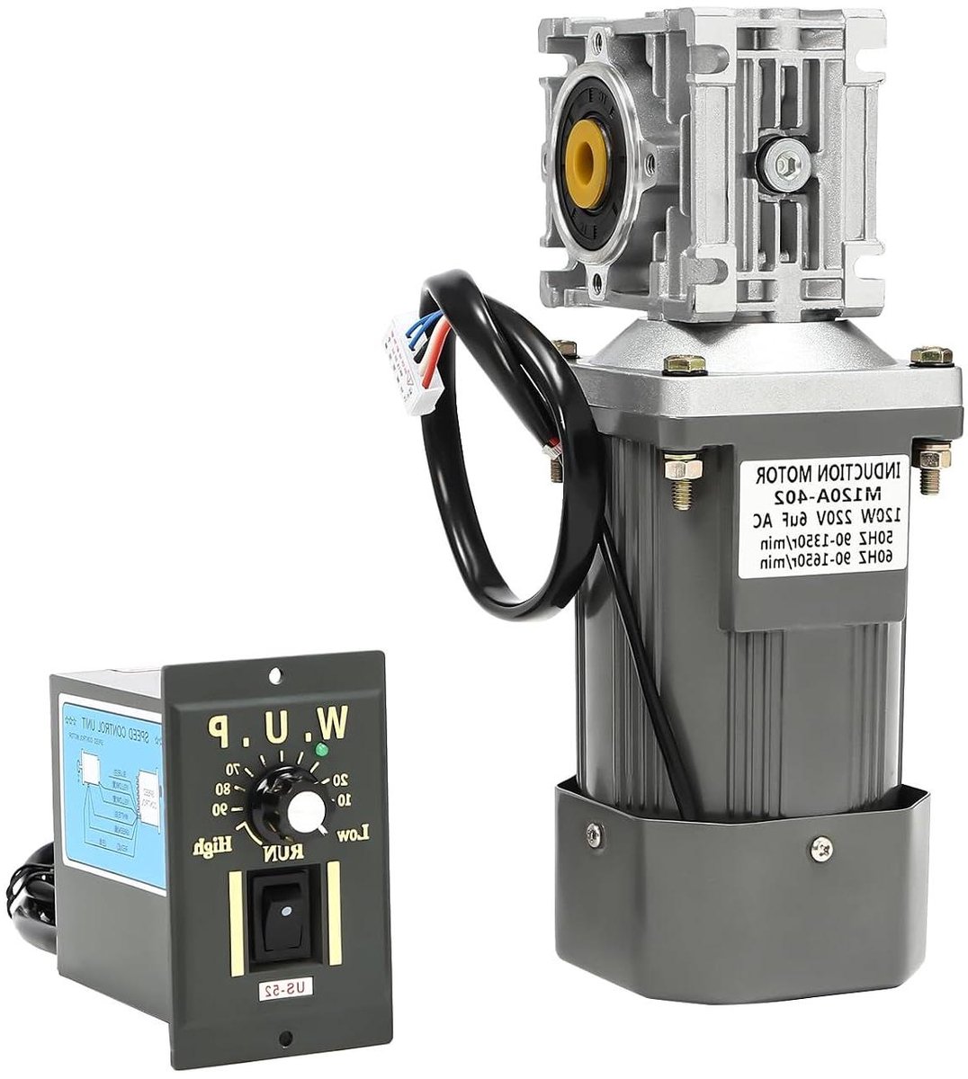 Transmissiemotor - Elektromotor - Apparaten Aansturen - Instelbaar Toerental - 120 Watt - Zilver