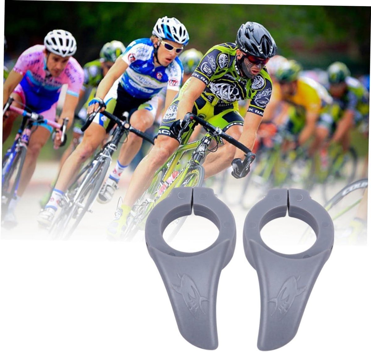 Fiets Handvatten - Stuur Grips - Comfortabel Fietsen - Ergonomisch Ontwerp - 3.3X6.6X1CM - Grijs