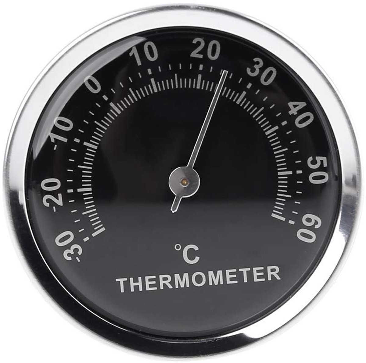 Mini Auto Thermometer - Zwart - 58 mm - Mechanische Analoge Temperatuurmeter - Voor Auto en Huishoudelijk Gebruik