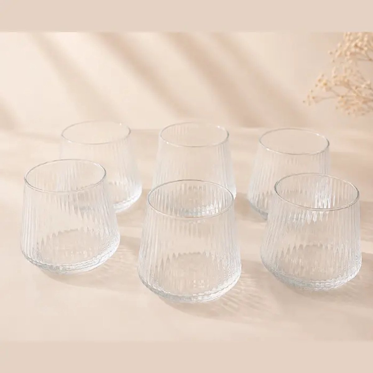Lines – drinkglazen – Lines – 350 ml – vaatwasserbestendig – set van 6
