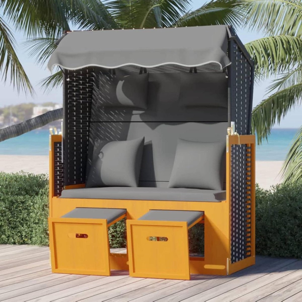 Strandstoel Kussen - Ligstoel - Ontspannen Buiten - Verstelbare Rugleuning - 113 cm - Antraciet