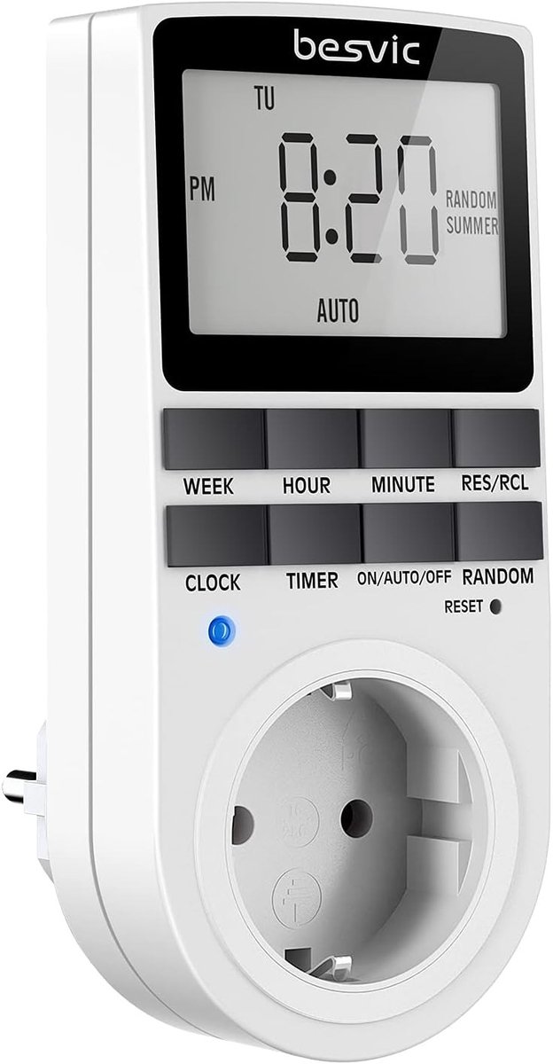 Digitale Timer Stekker - Wit - 1 Pack - Programmeerbare Timer met LCD Scherm - Voor Thuisgebruik