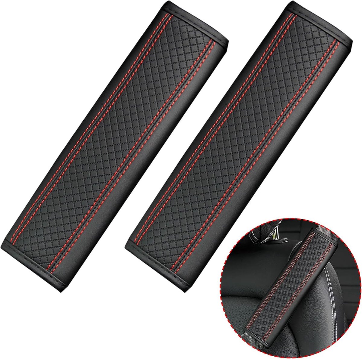 Zachte Auto Veiligheidsgordel Kussens, 2 Stuks, Comfortabele Gordelpads voor Volwassenen en Kinderen, Verstelbare Bescherming en Ondersteuning